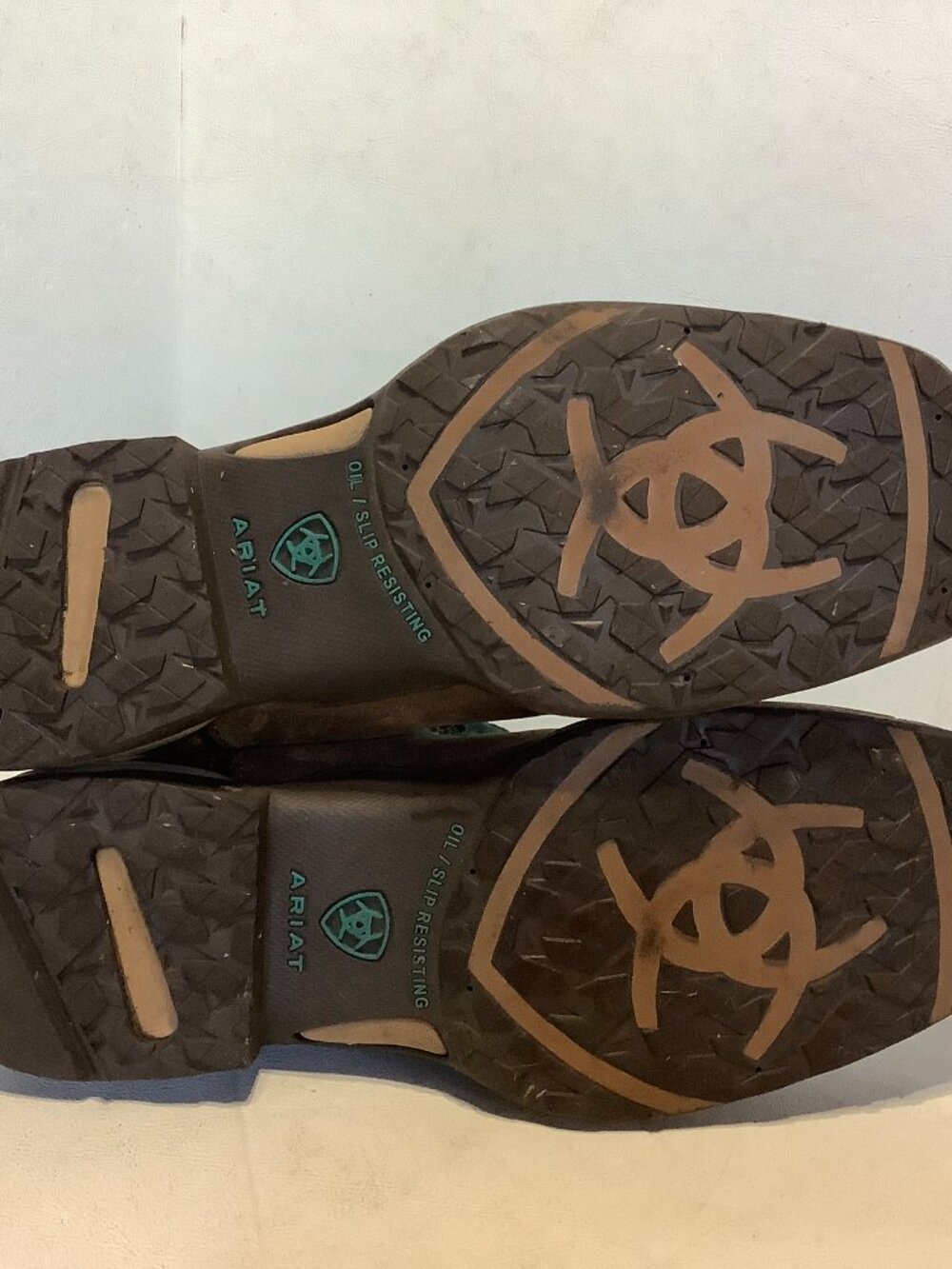 Women's Ariat Anthem VentTEK Boots Size 8 B Brown Turquoise Square Toe - Picture 9 of 12